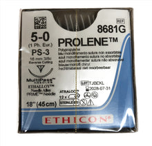 Load image into Gallery viewer, Ethicon 8681G PROLENE® Polypropylene Suture Size 5-0, Box of 12, EXP 2028