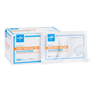 MedGel Adult Resting Tab ECG Electrodes Case of 4000 By Medline MDSMIW616201