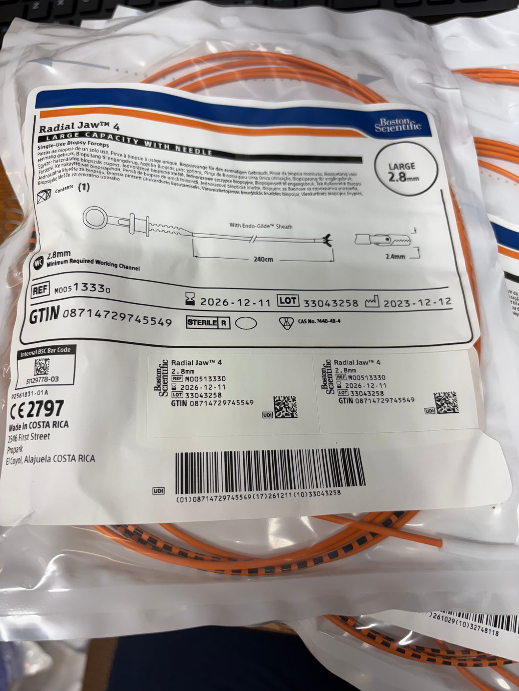 Radial Jaw™4 Single-Use Biopsy Forceps Large Capacity with Needle In Date Lot of 11
