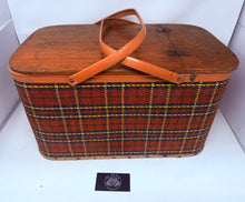 Load image into Gallery viewer, Vintage Redmon Peru Indiana Plaid Picnic Basket