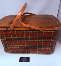 Load image into Gallery viewer, Vintage Redmon Peru Indiana Plaid Picnic Basket