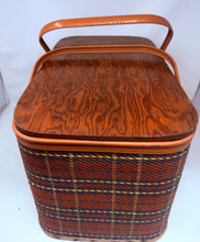 Load image into Gallery viewer, Vintage Redmon Peru Indiana Plaid Picnic Basket