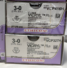Load image into Gallery viewer, Ethicon Vicryl Plus Antibacterial Suture VCP416H Size 3-0 CT-1 Needle 2/28/2030