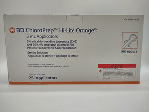 ChloraPrep 930415 Hi-Lite Orange Tint Applicator 3ml Case of 100 Exp 11/2025