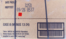 Load image into Gallery viewer, Genuine Military Issue MRE Meals Ready to Eat 12/Case Menu A or B -09/2026 Inspection Date