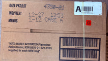 Load image into Gallery viewer, Military Issue MRE Meals Ready to Eat Case of 12 Menu B or A 12/2027 Inspection Date