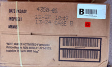 Load image into Gallery viewer, Military Issue MRE Meals Ready to Eat Case of 12 Menu B or A 12/2027 Inspection Date