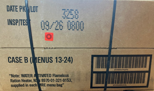 Military Issue MRE Meals Ready to Eat Case of 12 Menu B or A 2026 Inspection Date