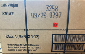 Military Issue MRE Meals Ready to Eat Case of 12 Menu B or A 2026 Inspection Date