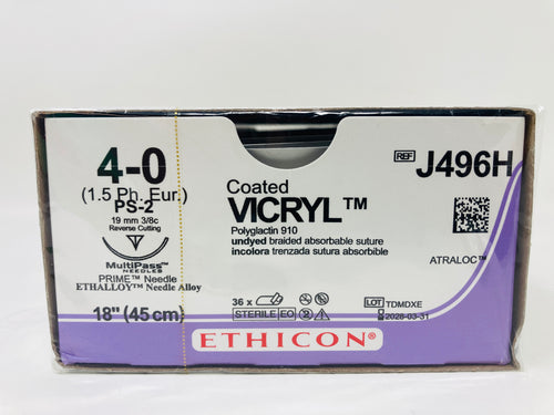 Ethicon J496H VICRYL Absorbable Suture 20380470133038