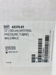 Case of 25, ICU Medical 72" Arterial Pressure Tubing Male/Male