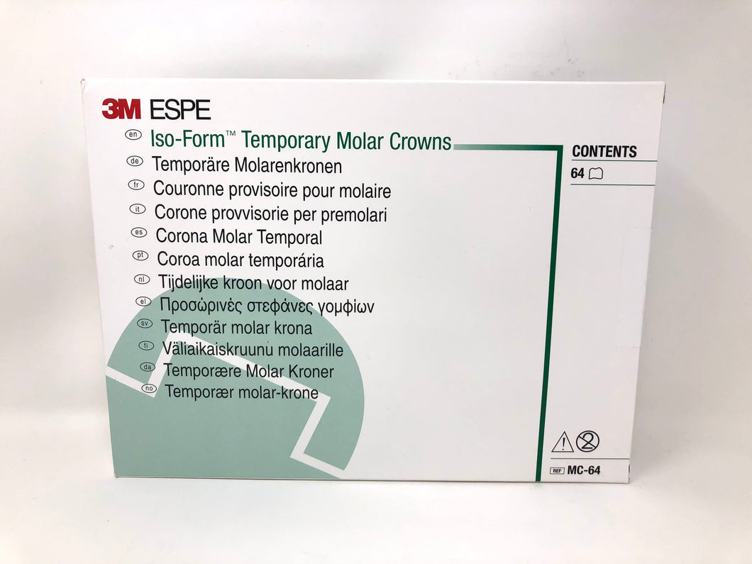 3M ESPE MC64 Iso-Form Temporary Molar Temporary Assorted Crown Kit Complete Set