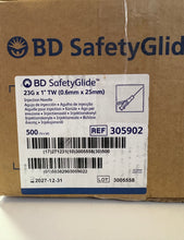 Load image into Gallery viewer, BD SafetyGlide Hypodermic Shielding Needles 23G x 1" (Case of 500) - Ref 305902, Exp 2027