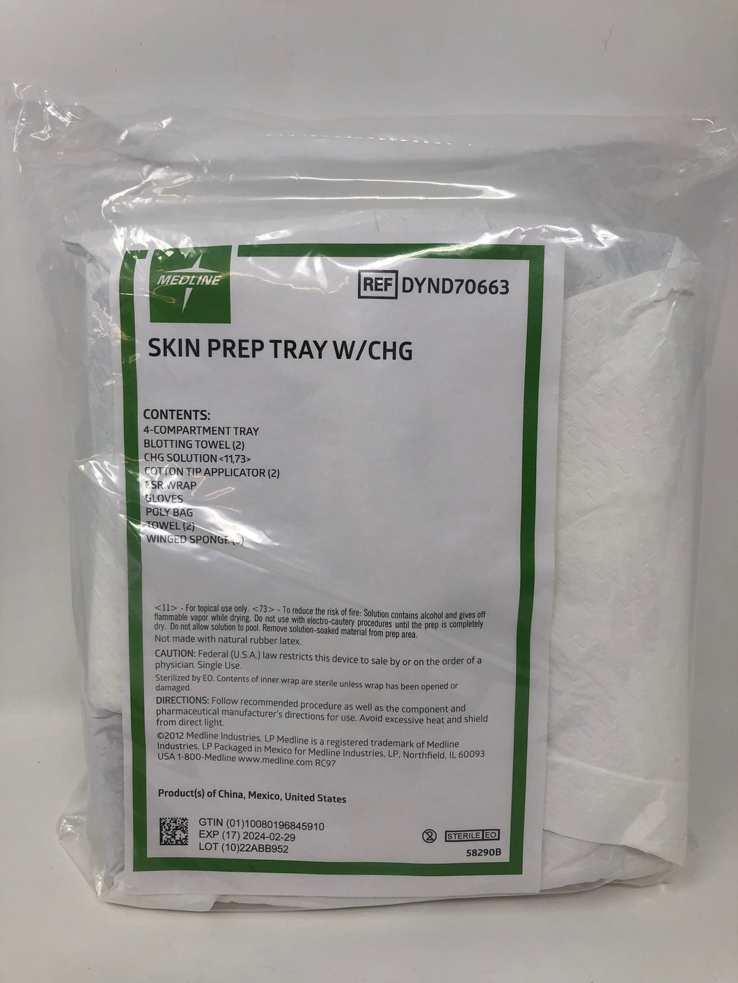 Skin Prep Trays With CHG by Medline Case of 20