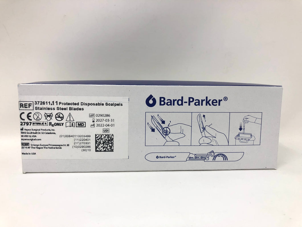 Safety Scapel Box of 10 Bard-Parker® #11 EXP 2027 FREE SHIPPING
