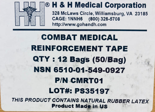 Case of 600 Rolls  H&H Combat Medic Reinforcement Tape (Copy)