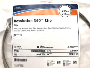 Resolution 360 Hemostatic Clip M00521230 Boston Scientific Short Dated