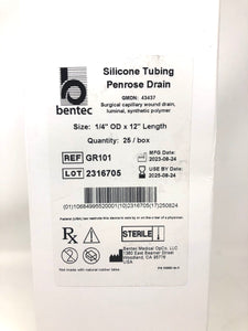 Silicone Penrose Drains, Bentec Box of 25 New Sealed Box EXP 8/2025