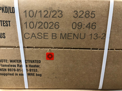 Military Issue MRE Meals Ready to Eat Case of 12 Menu B and A 2026 Inspection Date