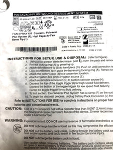 PULSAVAC Plus Wound Debridement System Fan Spray Kit 00-5150-475-00 EXP 2027