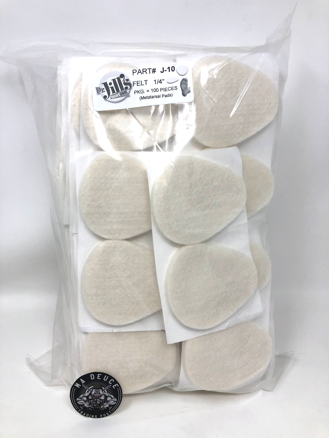 Lot of 100 J-10 Metatarsal Adhesive Pads 1/4