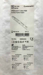 SMITH & NEPHEW SPEEDLOCK 3.4MM PEEK KNOTLESS IMPLANT OM-7500 In Date