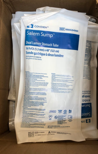 COVIDIEN Salem Sump Dual Lumen Stomach Tube 8888264960 Case of 40