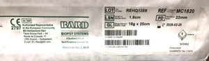 Bard Max-Core Disposable Core Biopsy System 18g x 20mm MC1820 EXP 2026