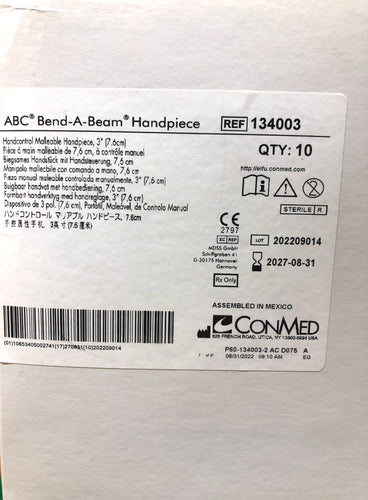Box of 10 CONMED ABC Bend-A-Beam Malleable Hand Control Handpiece 134003 EXP 2027