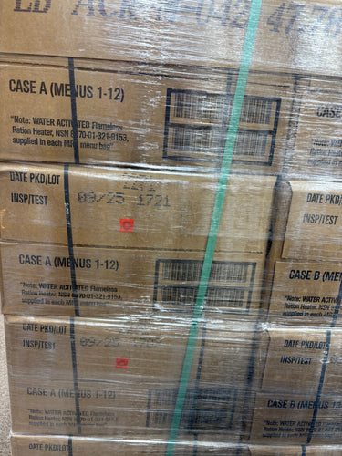 Military Issue MRE Meals Ready to Eat 12/Case Menu B and A 09/2025 Inspection Date Free Shipping