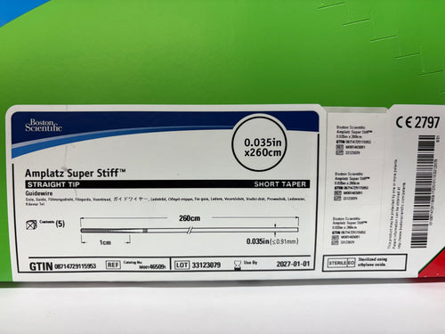 Amplatz Super Stiff™ Guidewire M001465091 Box of 5 EXP 2027 By Boston Scientific