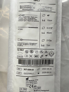 Stiffen Fluent Transitionless Micro-Introducer Kit-039-03 Lot of 10 EXP 08/2026 Galt Medical