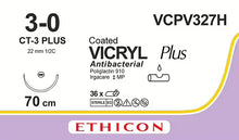 Load image into Gallery viewer, Ethicon Vicryl Plus Antibacterial Suture VCP327H Size 3-0 SH-1 Needle 1/31/2030