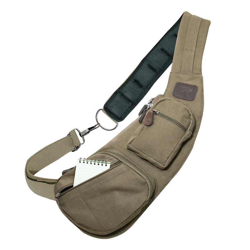 Crossbody Military Grade Canvas Versatile Sling Shoulder Backpack or Chest Pack By Rothco