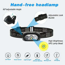 Load image into Gallery viewer, Mini Induction LED Headlamp w/ Motion Sensor USB Rechargeable Camping Fishing and Hiking