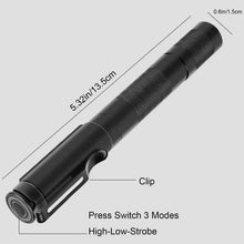 Load image into Gallery viewer, Waterproof Rechargeable USB Flashlight with Clip Medical use and Outdoor Activities