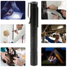 Load image into Gallery viewer, Waterproof Rechargeable USB Flashlight with Clip Medical use and Outdoor Activities
