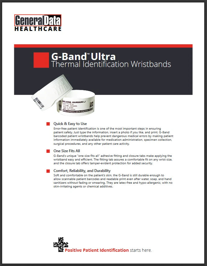 G-Band Ultra Thermal Identification Wristbands 1
