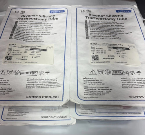 Bivona Silicone Tracheostomy Tube 9/2026 Lot of 4 67HA60