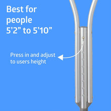 Load image into Gallery viewer, Guardian TAA80535 Aluminum Push-Button Crutches Adult Medium Lot of 4