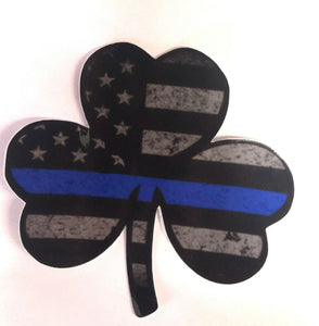 Lot of 3 Thin Blue Line American Flag  Shamrock Lucky 3" Vinyl Decal