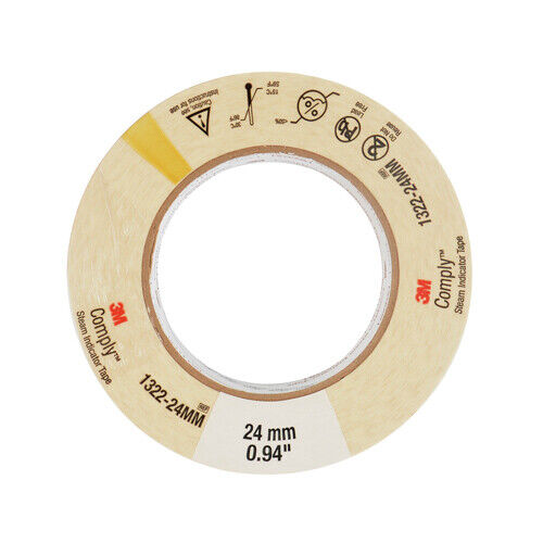 3M Comply Steam Indicator Tape 1 Inch X 60 Yard 1322-24MM Case of 20