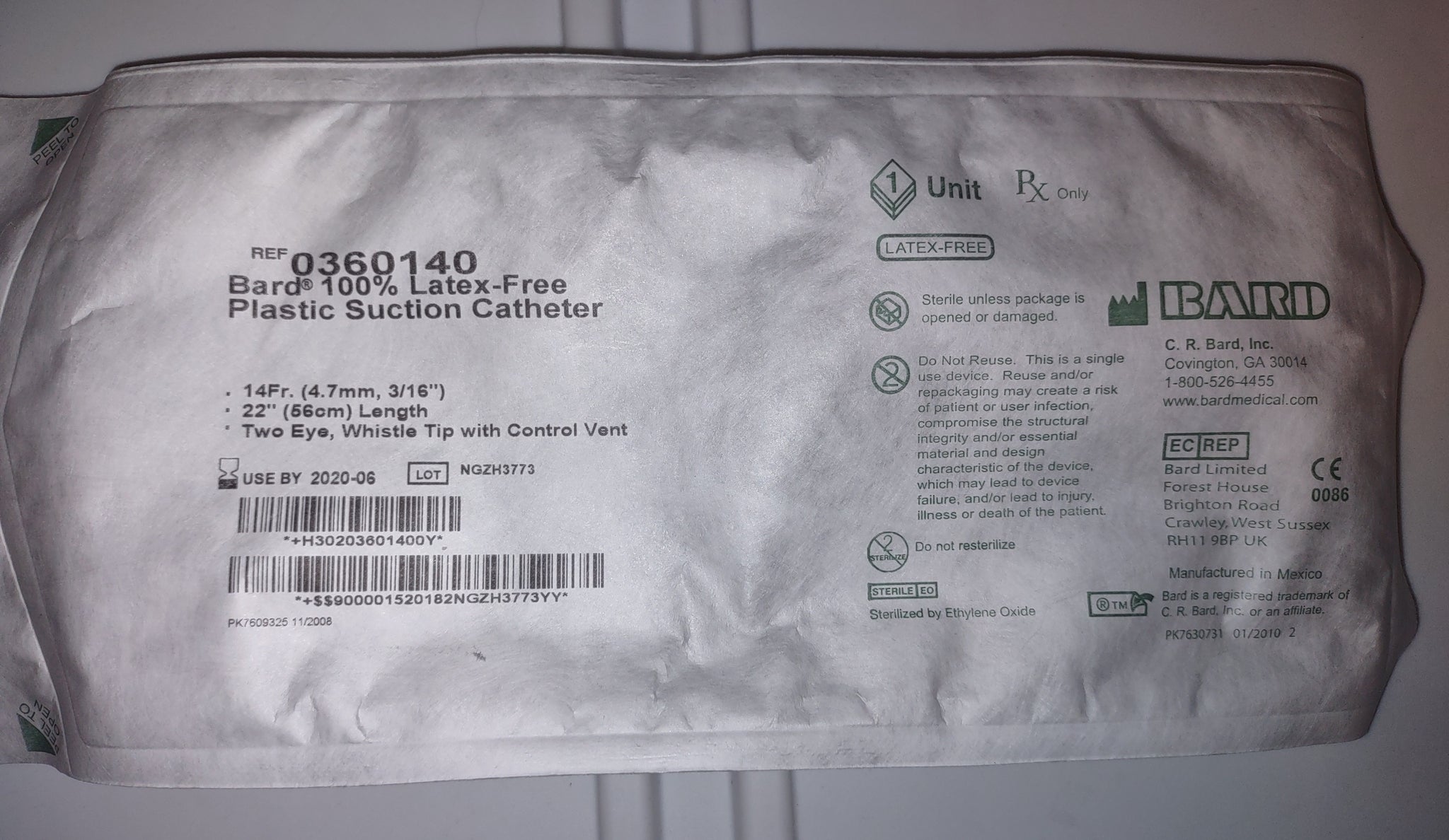 Bard 14 Fr. Plastic Suction Catheter 0360140 Case of 50 – Ma Deuce