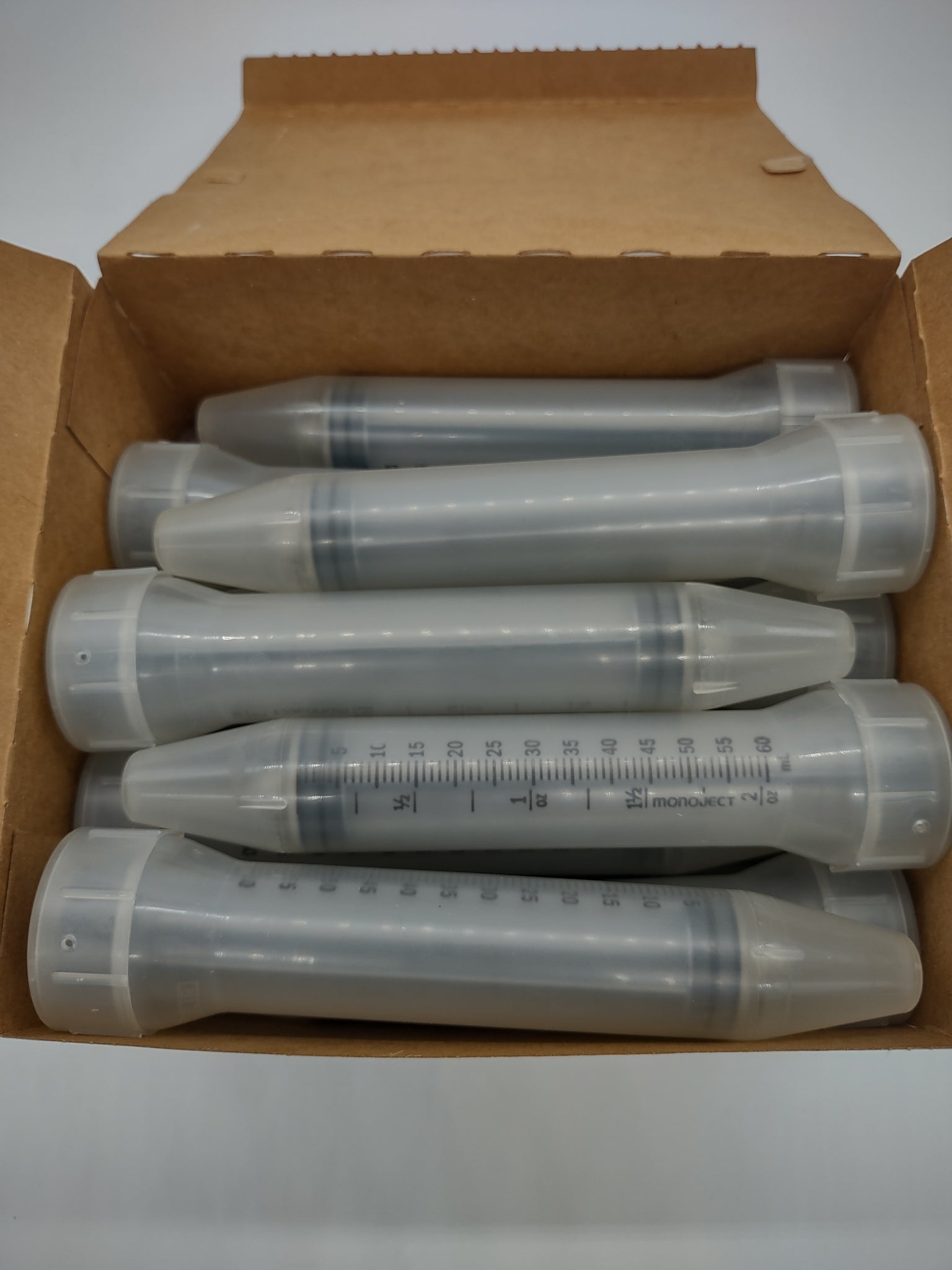 60mL Luer Lock Syringe 4 Pack Large Plastic Sterile Syringes without Needle  Cap