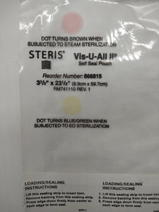 Steris Self Seal Sterilization Pouches 3.5"x 23.5" Lot of 500
