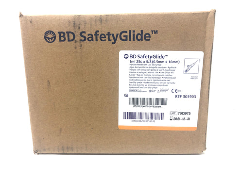 Becton, Dickinson SafetyGlide 1ml syringe Box of 50