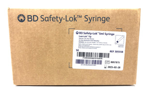 Becton, Dickinson 5ml Safety-Lok Syringe Box of 50