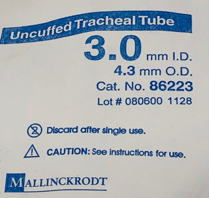 Tyco Healthcare Mallinckrodt Uncuffed Endotracheal Tube Lot of 10