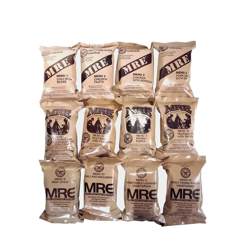 Military Issue MRE Meals Ready to Eat Menu A Case of 12 – Ma Deuce Trading  Post